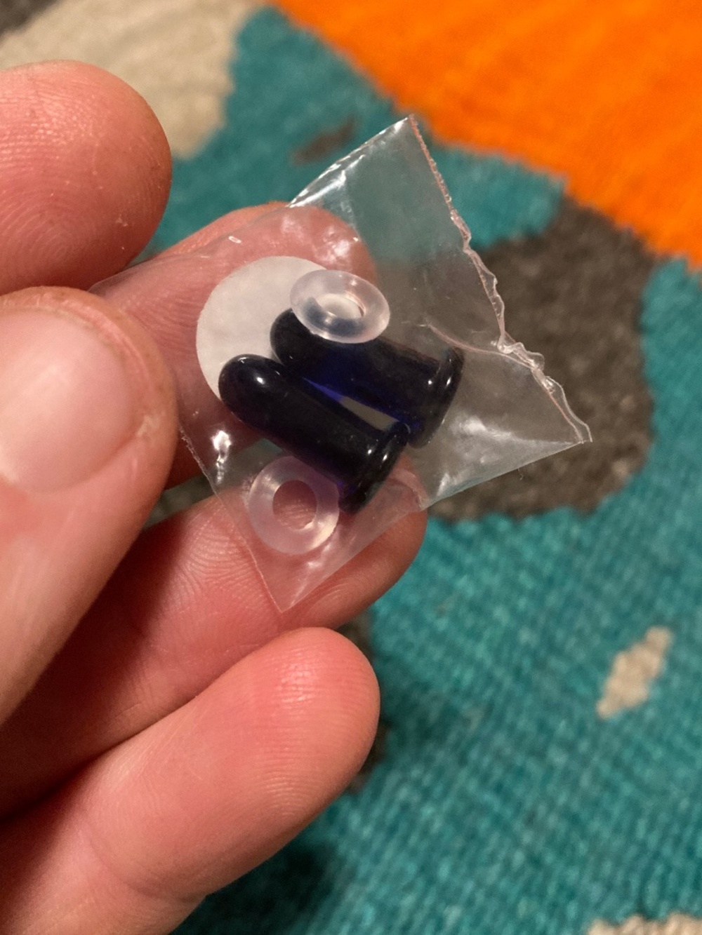 glasswear studios cobalt blue flat single flare plug-4g 5mm